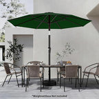 AreShark 9 FT Patio Umbrella for Outdoor, Outdoor Table Umbrella with Push Button Tilt and Crank, Outdoor Patio Umbrellas with 8 Sturdy Ribs for Market, Garden, Pool (Dark Green)