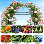 7ft Garden Arch Trellis for Climbing Plants Outdoor-Heavy Duty Metal Cucumber Trellis for Raised Beds- Tall Steel Vegetable Arbor for Climbing Vine Fruit Flower Yard Lawn Arch Tunnel Trellis