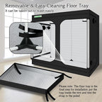 zazzy Grow Tent, 120"x60"x78" Hydroponic Mylar Grow Tent Reflective Garden Growing Dark Room with Observation Window, Removable Floor Tray and Tool Bag for Indoor Plant Growing 10x5
