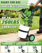 AugFir Plant Caddy with Wheels, 260LBS Rolling Plant Dolly Pot Mover with Adjustable Grabbing Arm and Suction Cups, Heavy Duty Garden Trolley Plant Cart with Strap for Indoor Outdoor Planters