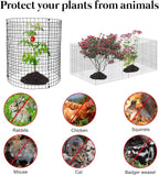 15 Pack Round Plant Protector from Animals, 12'' x 12'' Metal Plant Cages，45Pcs Metal Mesh to Keep Animals Out, Garden Protection Bunny Barricades, Wire Plant Protectors for Rabbits Chicken Duck