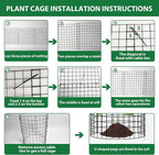 30 Pcs 11.8 in x12 in Wire Plant Protector Cages - Chicken Wire Cloche Animal Barrier, Metal Mesh Plant Cage with Stakes and Ties for Raised Bed Vegetables, Flowers, Shrubs & Plants