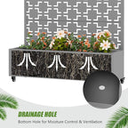 Casaphoria Metal Raised Garden Bed with Trellis and Wheels, 72"x47"x16" Arched Planter Box for Climbing Plants, Vegetables & Vines, Features Drainage Holes and Privacy Screen, Grey-Square