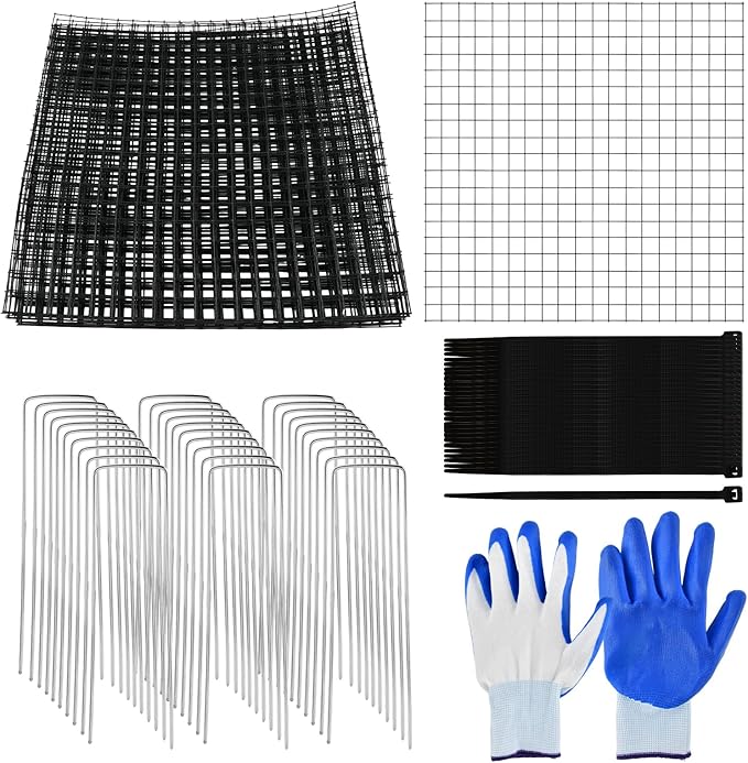 5 Pack Round Plant Protector from Animals, 12'' x 12'' Metal Plant Cages, 15 PCS Metal Mesh to Keep Animals Out, Garden Protection Bunny Barricades, Wire Plants Protectors for Rabbits Chicken Duck