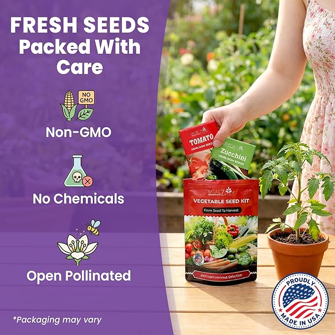NatureZ Edge, 20 Variety with Melon Seeds for Planting Vegetables, Vegetable Seeds for Planting Outdoors, Seeds, Garden Seed, Heirloom Seeds for Planting Vegetables and Fruits, Garden Seeds