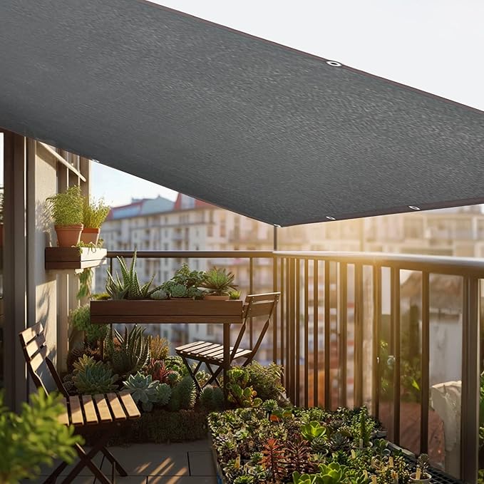 winemana 90% Shade Cloth, Dog Kennel Shade Cover, 6.6 x 6.6 FT Sturdy Durable Sunblock Shade Mesh Tarp with Grommets for Patio Plants Greenhouse Chicken Coop Porch