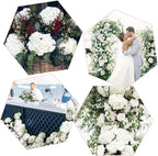 Coferset White Hydrangea Artificial Flowers 3pcs Lifelike Faux Hydrangea Real Touch Artificial Flowers for Outdoors Home Wedding Christmas Office Party Living Room Decoration,22inch