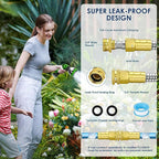 25 FT Stainless Steel Garden Hose with 10-Function Spray Nozzle, Kink-Free Flexible Metal Water Hose, Solid Brass 3/4'' Connectors, Heavy Duty, Durable, Leak-Proof, Lightweight, Tangle-Free