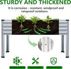 Vengarus Galvanized Raised Garden Bed Outdoor with Legs,48×18×30in Metal Elevated Raised Planter Box for Backyard, Patio, Balcony, 300lb Capacity,Silver(2PCS)