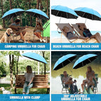 2 PACK Beach Umbrella with Clamp, 360 ° Adjustable Umbrellas for Chair, UPF50+ Umbrella for Beach Chair, Patio Chair, Wheelchair, Camping Chair, Golf Carts (Chair Not Included)