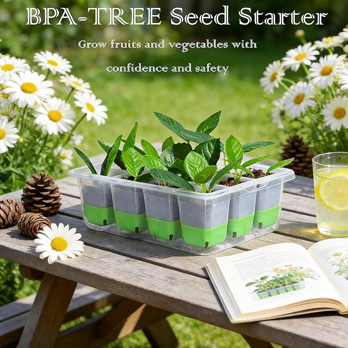 5-Pack Reusable Silicone Seed Starter Kit,Reusable 60Cell Seed Starter Trays with Easy Push-Out Design,Foldable Design for Easy Transplanting,Indoor Gardening Supplies for Vegetables, Flowers & Herbs