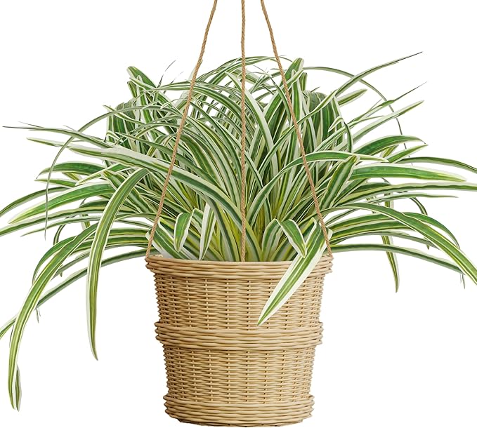 Artificial Spider Plant Large 23.6In Fake Greenery Plants UV Resistant Outside Faux Plants Bushes for Indoor Table Outdoor Planter Decor (4)