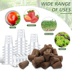 Ziliny 200 Pcs Grow Sponges Pods Kit, Includes 100 Grow Sponges, 100 Root Plant Basket, Root Growing Kit Replacement Pod Cups Hydroponic Pods Garden Accessories for Indoor Herb Growing System