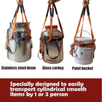 Garden Flower Pots Pot Moving Strap,with Handle,Landscaping Lifting Straps, Move Heavy Flower Pots, Planters, Trees, Rocks,Pot Tool,Up to 200 lbs,Gray Orange,Middle and Small