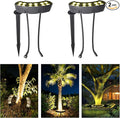 Tree Lights Outdoor, Palm Tree LED Uplighting, 3000K Warm White Landscape Spotlights, IP67 Waterproof Aluminum, AC85-265V (110V Compatible) 1.5M/4.9ft US Plug Power Cord (2 Pack)