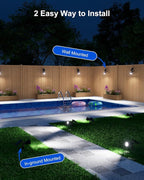 FALOVE Solar Spot Lights Outdoor Waterproof for Flag, Palm Tree, Pole, Sign, Statue, Mailbox, Bright LED Outside Landscape Flood Spotlights for Accent Uplighting Yard, Garden, House, Backyard, Patio