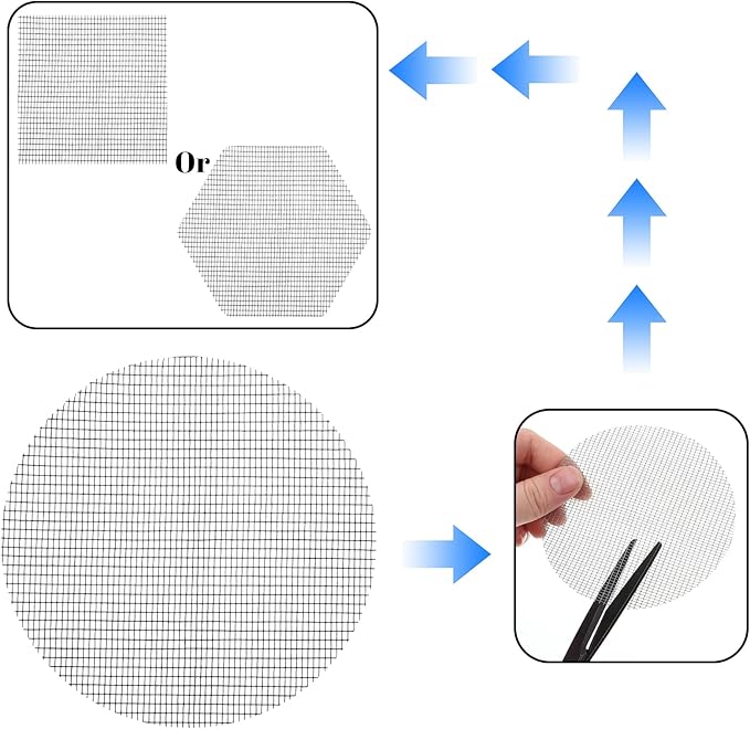 100 PCS Plant Pot Hole Mesh Pad, 4 Inch Drainage Mesh Round Reusable Bonsai Planter Bottom Grid Mat Prevents Soil Leakage for Gardeners