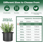 T4U 3 Gallon Grow Bags, Upgrade Grow Bags with Handles, Heavy Duty Thickened Nonwoven Fabric Pots, 3 Gallon Pots for Plants, Rosemary, Chamomile, Onion (5 Pack)