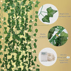 RECUTMS Artificial Ivy Vines 250 FT with 300 LED String Light Leaf Garland Fake Hanging Plants for Long Leaves Greenery Room Garden Office Wedding Wall Shower Patio Outdoor Indoor Decor (36 Pack)