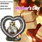 Solar Owl Garden Statue, Outdoor Waterproof Handmade Resin Statue Solar LED Lights, Warm Owl Family Decoration, Suitable for Roads, Yards, lawns