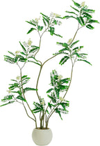 Artificial Locust Tree, 6FT Tall Artificial Plants Indoor with White Flowers & Pot, Large Floor Plant Faux Sophora Fake Flower Tree Silk Plants for Indoor Office Home Room Balcony Porch Decor