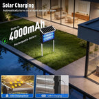 Solar Bug Zapper Outdoor Waterproof, Mosquito Zapper USB-C Rechargeable Solar Bug Zapper Outdoor, 4500V Electric Bug Zapper, Mosquito Trap Fly Zapper Killer for Patio Garden Backyard Camping Garage