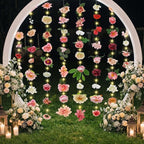 Suncalla 6 Pcs 35.4ft Hanging Flowers Garlands Backdrop Lighted Floating Fake Wildflower Vines LED Floral Garland Ceiling for Spring Wedding Bridal Shower Birthday Graduation Party(Lovely,Multicolor)