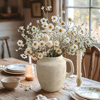 Potchen Rustic Kitchen Utensil Holder with Handle,7.48" H Ceramic Vintage Utensil Crock for Countertop, Farmhouse Kitchen Decoration Ceramic Pot for Spatulas Spoons Tongs(Novelty,Antique Cream)