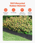 VEVOR 2-Pack Recycled Rubber Mulch Mat Roll,Permanent Mulch Walkway Pathway,Garden Edging Border for Plants, Vegetables & Flower Garden Barrier, Black Rubber Mulch for Landscaping Outdoor 8' x 2'