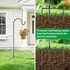 GOFORWILD Shepherd Hook 6 Pack Black, 33 inches Tall, Made of Premium Metal for Garden Decor, Plant Hanger, Lantern Hook, Solar Light Hanging, 7011-3