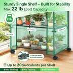 Ohuhu Small Greenhouse for Indoor Outdoor with Wheel, Portable Plastic Plant Green House 4-Tier Rack Stand Portable Greenhouses with Durable PE Cover for Seedling