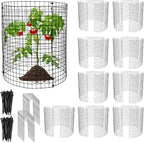 10 Pack Round Plant Protector from Animals, 12'' x 12'' Metal Plant Cages，30Pcs Metal Mesh to Keep Animals Out, Garden Protection Bunny Barricades, Wire Plant Protectors for Rabbits Chicken Duck