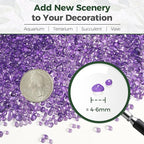 T4U Fish Tank Gravel 2 LB, Tumbled Small Rocks for Aquarium, Glass Beads for Vases, Succulent Rocks for Plants, Aquarium Gravel Decorative Pebbles for Terrarium Crafts Vase Filler, Purple