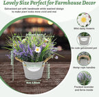 Fake Plants Purple Lavender Flowers in Pot 10" Tall Faux Artificial Potted Plant Greenery for Home Living Room Patio Coffee Table Farmhouse Aesthetic Bedroom Bathroom Decor
