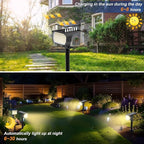 WENATY Solar Spot Lights Outdoor Waterproof IP65, 2 Pack Landscape Spotlights with 46 LEDs, 3 Modes Auto On/Off Solar Powered Flood Lights for Outside Pathway, Yard, Garden, Walkway (Warm White)