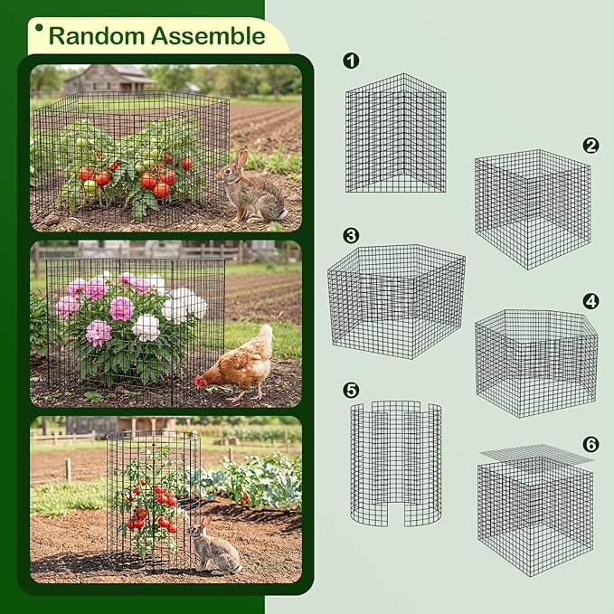 8 Pack Plant Protector from Animals, Wire Mesh Plant Cages for Garden – Sturdy Metal Plant Protectors to Keep Rabbits, Squirrels, and Animals Out – Ideal for Vegetables, Flowers, and Outdoor Plants