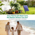 NFESOLAR 4W Solar Automatic Drip Irrigation Kit with LCD Timer, Customizable Watering Duration 1–30min & Interval 3h–7d, Anti-Siphoning Device for Potted Plants, Balcony, Garden, Patio, Vacation