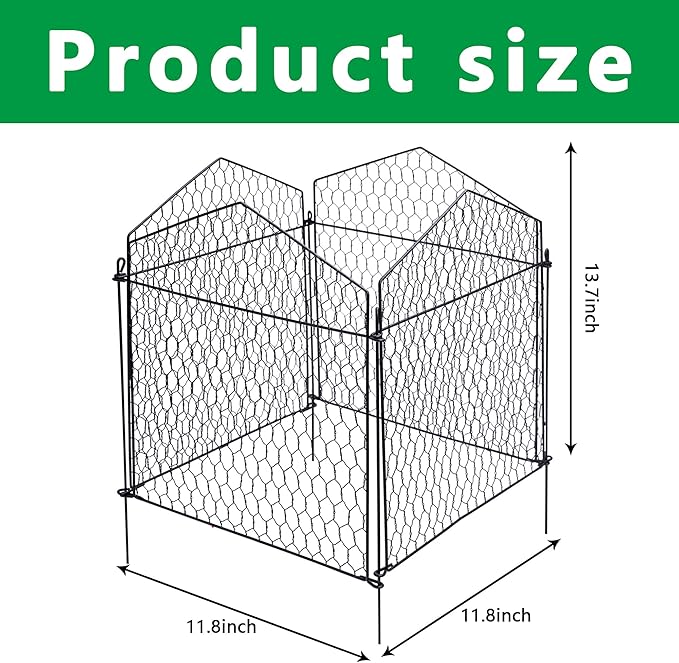 DECOHS 4 Packs Chicken Wire Cloche Plant Protectors from Animals Garden Plant Cage Protector - Wire Plant Protectors to Keep Animals Out