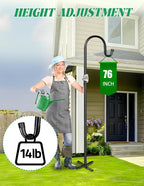 XDW-GIFTS Bird Feeder Pole for Outdoor, 76 Inch Shepherds Hooks Heavy Duty Garden Pole for Hanging Plant Basket, Solar Light Lanterns, Garden Plant Hanger Stands with 5 Base Prongs