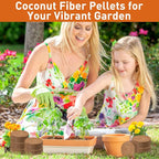 Riare 100 Pcs 40mm Organic Coco Coir Seed Starter Soil, Compressed Coconut Coir Potting Soil Mix for Seed Starting, Coconut Fiber Pellet for Planting Indoor & Outdoor Plants, Vegetables, Garden