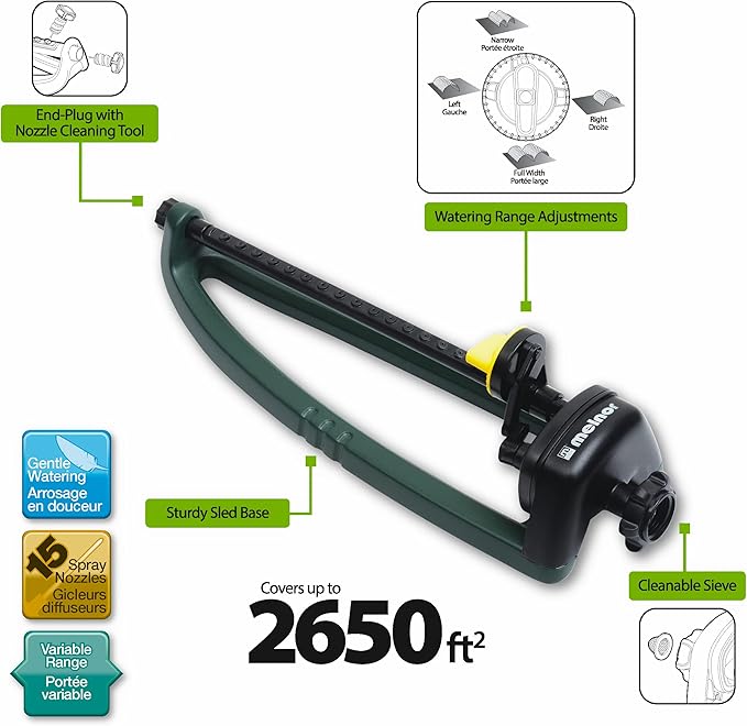 Melnor 65049-AMZ Oscillating Sprinkler with QuickConnect Product Adapter