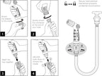 Eden 94827 Heavy Duty Metal Garden Hose Thumb-Control 4-Pattern Nozzle W/Quick Connector Set, High Pressure Garden Sprayer for Watering Gardens, Lawns, Plants