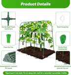 2Pack Cucumber Trellis for Raised Garden Bed, U-Shape Plant Support Metel Trellis for Climbing Plants Arch Trellis with Netting for Cucumbers,Tomatoes,Vine Climbing Plant(47.2''X32''x47.2''(LxWxH))
