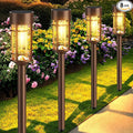 Mancra 8 Pack Solar Outdoor Lights, Bright Up to 12 Hrs Solar Lights for Outside, Waterproof Solar Garden Lights for Patio, Yard and Landscape, Brown