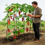 U-Shape Cucumber Trellis for Raised Beds - 47.2”x47.2”x21.6” Green Metal Arch Trellis, Rust-Resistant Garden Plant Support for Climbing Vegetables, Vines, Flowers - Heavy Duty & Easy to Assemble
