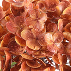 Coferset Fall Orange Hydrangea Artificial Flowers 3pcs Lifelike Faux Hydrangea Real Touch Fake Flowers for Home Wedding Christmas Office Party Living Room Decoration,22inch