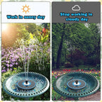 Yzert Solar Water Founatin White Flower Glass - No Battery, 3.5W Solar Fountain Pump for Bird Bath with 4 Fixed Rods&7 Nozzles, Bird Bath Fountains Solar Power for Garden, Outdoor, Pond,Pool