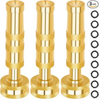 AUTOMAN Brass Hose Nozzle – High Pressure Jet Nozzles 3 Pack, Heavy Duty Sprayer for Garden Hoses, Adjustable Spray Gun,Solid Twist Water Hose Nozzle for Patio, Lawn, Car Wash, Extra 10 Rubber Washers