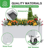 Durable Resin Raised Garden Bed with Drainage Holes & Reinforced Corners - Lightweight Flower Boxes Outdoor for Vegetables, Herbs, and Patio Garden Enclosure System (Ashen, 30.04*17.72*17.56)