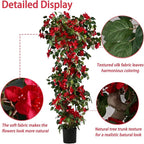 Artificial Bougainvillea Tree -6FT Faux Bougainvillea Tree with Realistic Flowers, Tall Fake Flower Tree for Indoor or Outdoor Decor, Silk Floral Plant for Living Room, Porch, Garden (Red)